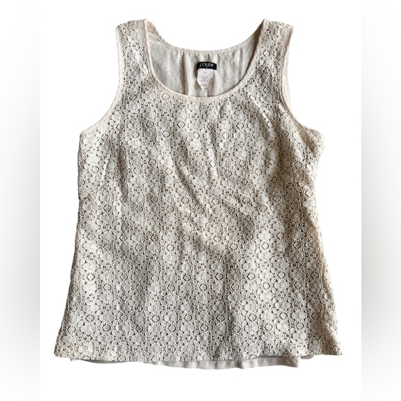 J. Crew Cream Scoop Neck Tank Top Size 2 - Picture 1 of 4